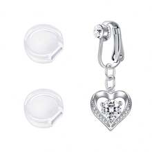 带硅胶垫的假肚脐穿孔夹肚脐穿孔假肚脐穿孔环蝴蝶，心形吊坠，非穿孔首饰，3 件装 - 多色-2 - 查看 14