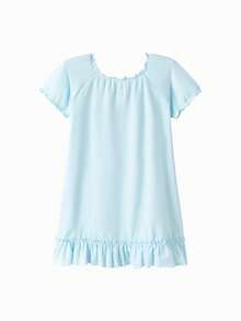 Balabala Sommernachthemd für Mädchen, süße und atmungsaktive Hauskleidung - blauer Farbton - Übersicht 5