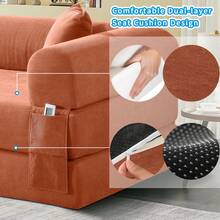Compression Sofa - Convertible Floor Foldable Sofa Bed - With 2 Pillows, Corduroy, Queen Size - Bụi hồng - Xem 6