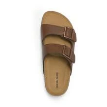 Womens Slide Sandals Cork Footbed Open Toe Adjustable Flat Sandals Comfort Slip On Slippers For Summer - Brown - View 7