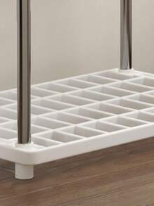 4 niveles, estante de almacenamiento moderno y minimalista independiente para aperitivos para dormitorio, Estante de almacenamiento - Blanco - Ver 7