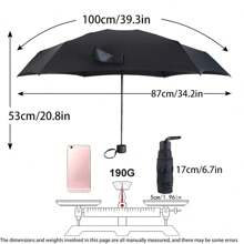 Travel Umbrella, Compact And Lightweight, 6 Ribs Reinforced, Foldable, Manual Open, UV Protection, Fashionable, Casual, Cute, Pongee (210T) Umbrella Cloth, Iron Umbrella Handle And Ribs