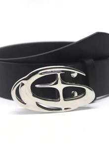 Unisex Casual Hollow Oval Buckle Star Belt Punk Belt For Jeans Pants Skirts Decorative Y2K BOHO CHIC COWBOY COUNTRY - 黑色 - 查看 2