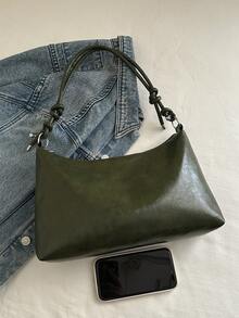 Túi đeo vai hình lưỡi liềm dệt phối màu tương phản thời trang, phù hợp để đi mua sắm, đựng ví, dành cho phụ nữ trẻ, sinh viên đại học, người mới bắt đầu sự nghiệp, các quý cô văn phòng. Cũng thích hợp cho văn phòng, trường đại học, công việc, kinh doanh, đi lại, hoạt động ngoài trời, du lịch và dã ngoại. - màu xanh lá - Xem 10