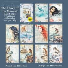 have a good day 1包30张复古童话主题剪贴簿材料纸，可用于个性化DIY手工日记、美学笔记本、设计纸、装饰拼贴卡片等，办公及学习用品 - 1包 - 查看 14