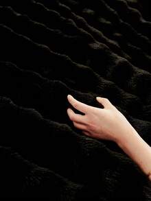 黑色舒适仿毛皮毯，柔软保暖，奢华风格，适用于客厅、卧室、沙发等场所。提供大号、单人、特大号尺寸。奢华蓬松长绒毛毯，柔软舒适，适合居家、宿舍、返校等多种场合。 - 黑色 - 查看 6