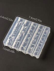 1PC 25 Kinds Of Bow Style Nail Silicone Mold Sweet Ballet Style Cute Elegant Bow Large Three-Dimensional Soft Silicone Carved Mold,Nail Supplies,Nail Tools,Nail Art Tools,Back To School,Nails,Nail Tools For Press On Nails - Clear - View 10