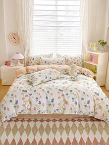 4PCS (1PC Duvet Cover+1PC Bed Sheet+2PCS Pillowcase) Student Dormitory Bunk Bed. - Multicolor - View 50