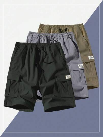 1 件男士夏季轻便休闲工装短裤，透气户外百慕大短裤