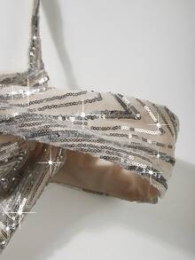 Astony One Spring And Summer New Women's Formal Dress, Elegant Temperament, Mature And Sexy, Sequined Neck Hanging Design