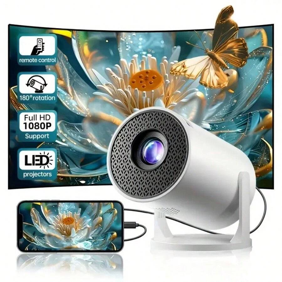 YK200 Portable Projector ,Be Applicable To Outdoor HDTV/USB/AV/SD Card ,Better Gift For Children , Can Upgrade Your Movie,TV&Gaming Experience Easy To Carry, Can Be Enjoyed Anytime, Anywhere Mini Portable  Projector,Can Upgrade Your Movie,TV&Gaming Experience With HD Compatible With HDTV/USB/AV/SD Card,Etc. - Xem 1