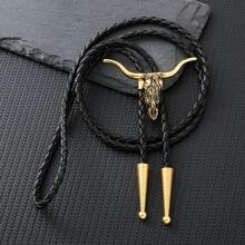 1 pieza Corbata de bolo con cabeza de buey estilo occidental hecha a mano, collar ajustable deslizante, accesorio rústico de país para fiesta, uso casual unisex para boda, fiesta, padrinos de boda, mejor opción como regalo