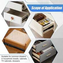 6/4件套14英寸全拉伸滚珠轴承抽屉滑轨，侧装式橱柜五金轨道，三倍加厚滑轨带缓闭功能，适用于梳妆台、橱柜、厨房 - 承重100磅