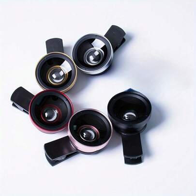 1 pieza Kit de lentes para cámara de teléfono celular 2 en 1 con clip, lente gran angular y macro de vidrio de 37mm 0.45X para teléfonos inteligentes, lente gran angular y macro UV49 para una fotografía mejorada