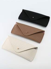 1pc Metal Studded Snake Print PU Sunglasses Case, Optical Glasses Protective Box, Suitable For Storing Various Types Of Glasses - Multicolor - View 7