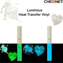 CHEONET 夜光热转印乙烯基卷材 - 30x30厘米，30x100厘米，适用于T恤、DIY服装、热压印花、工艺材料
