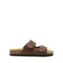 Womens Slide Sandals Cork Footbed Open Toe Adjustable Flat Sandals Comfort Slip On Slippers For Summer - Brown - View 4