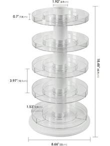 J JACKCUBE DESIGN Acrylic Rotating Nail Polish Display Stand Spinning Rack Holds 69 - 117 Bottles, 3 Tier Storage Holder Organizer Nail Polish, Makeup, Essential Oil And More - MK548B - 5Tier - View 6