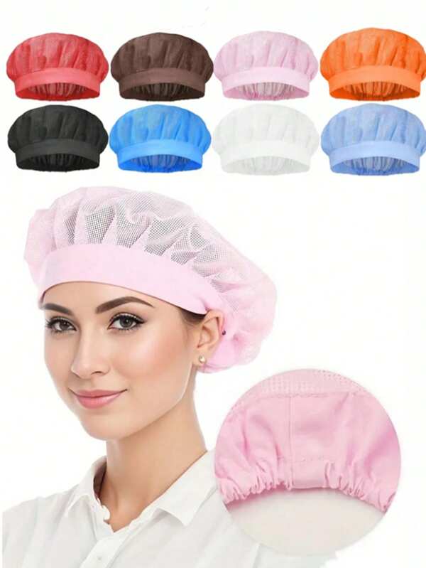 1pc Breathable Chef Hat, 360 Degree Air Circulation Work Caps, Dust-Proof And Comfortable Chef Hat, Mesh Dust-Proof Hat, Suitable For Catering, Baking, And Workshop Use