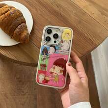 Funda de teléfono inteligente con borde plateado y rejilla de resina epoxi de colores compatible con Apple 16 Pro Max/ 15 Pro Max/ 14 Pro/ 13 Pro/ 13