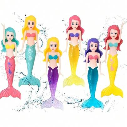 3/4/9pcs Mermaid Diving Toys, Suitable For Children And Teenagers, Boys And Girls, Swimming Pool Diving, Playing, Swimming Training And Entertainment (Bag Color And Others Random)