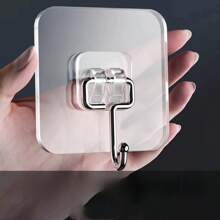5/10 Pieces Large Size Waterproof Wall Hooks, Anti-Oil And Anti-Rust Wall Hooks, Suitable For Bathroom And Kitchen - For Towels, Bathroom, Living Room, Bedroom, Wall Hanging, Kitchen Utensils, Bags, Hotel Bathroom Clothes Hooks, Sticky Towel Hooks, Sticky Coat Hooks, Sticky Hooks, Heavy Hooks, Sticky Kitchen Hooks, Sticky Bathroom Hooks, Sticky Bathtub Hooks, Sticky Wall Hooks, Sticky Home Hooks, Sticky Key Hooks, Multi-Purpose Hooks, Home Bathroom Decor Bathroom Organizer Summer Back To School