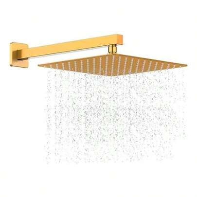 Ducha Chuveiro Dourado Quadrado Slim Premium 20 X 20 cm