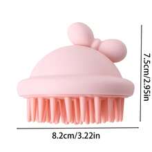1pc Adorable Mini Hat-Shaped Silicone Shampoo Brush With Soft Massage Nodes - Skin-Friendly Hair Washing Comb Suitable For All Hair Types - Multicolor - View 9