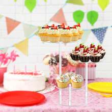 1 Set Acrylic Cake Decorating Kit - Acrylic Tiered Cake Stand And Dessert Table Display Set Can Hold 40 Cupcakes, Suitable For Wedding, Birthday, Party - Perfect Cupcake Stand For Events And Cake Decorating - Clear - View 6
