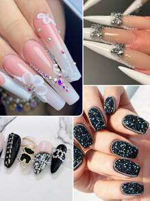 1 Box Chain Nail Jewelry Diy Art Punk Style 3D Nail Art Ornaments Jewelry Nail Supplies Nails Nail Charms Nail Gems