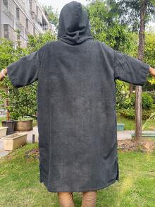 1 Piece Surf Poncho Changing Robe With Hood,Wearable Beach Towel, Quick Dry Microfiber Wetsuit Changing Towel With Pocket For Surfing Men Women