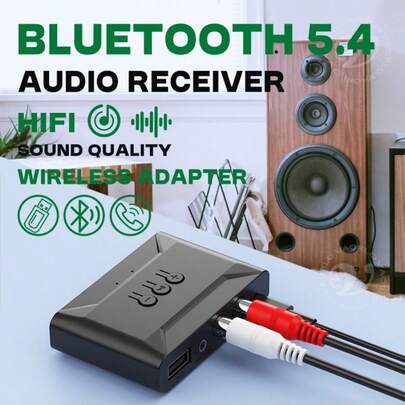 VAORLO Bluetooth 5.4 Ljudmottagare USB U-Disk Musik Trådlös Adapter Med Mikrofon 3.5mm AUX R/V RCA HIFI Stereo För Bilhögtalare Förstärkare