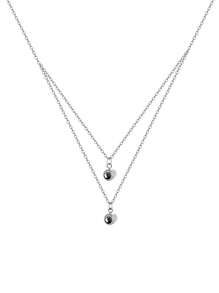 Collar personalizado con colgante de acero inoxidable de doble capa con proyección de foto personalizada, regalo para el Día de San Valentín, amigos, novia, esposa, madre, en negro, plateado, dorado, elegante, colorido, vintage, sencillo, unisex, casual, lindo, personalizado, único, regalo ideal para él, regalo ideal para ella, él, novio, novia, papá, mamá, familia, amigos, para aniversarios, para cumpleaños, para graduación, para baile de graduación, para fiestas