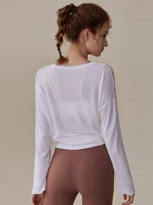 Women's Fall/Winter Yoga Tops, Loose Fit Workout Pullover Sweatshirt, Running, Pilates, Fitness Long Sleeve Tee