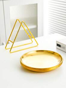 7-Piece Stainless Steel Tape Storage Rack, Outdoor Easy Storage Tray Stackable Set, Home Table Table, Garbage Residue, Bone Tray, Fruit Tray, Small Plate Set With Storage Rack - Multicolor - View 6