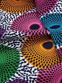 African Print High Waist Skirt With Pockets - Multicolor - View 5