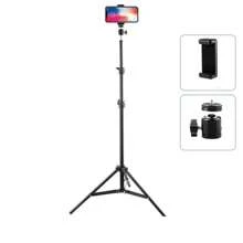 63-Inch With Foldable Metal Tripod &, Phone Holder Clip, 160.02 Cm Multifunctional Iron Tripod, Phone And Camera Tripod, Universal Triangular Metal Iron Stand