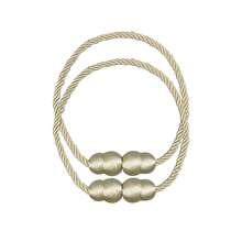 2 件强力磁性窗帘绑带，手工编织侧绳窗帘绑带，独特优雅的装饰窗帘架，适用于家庭、办公室和户外窗户