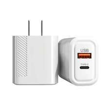 Cargador de Pared USB 2 en 1 para Tipo C y USB de Alta Velocidad Con calidad Quick Charge ELE-GATE - Blanco - Ver 5