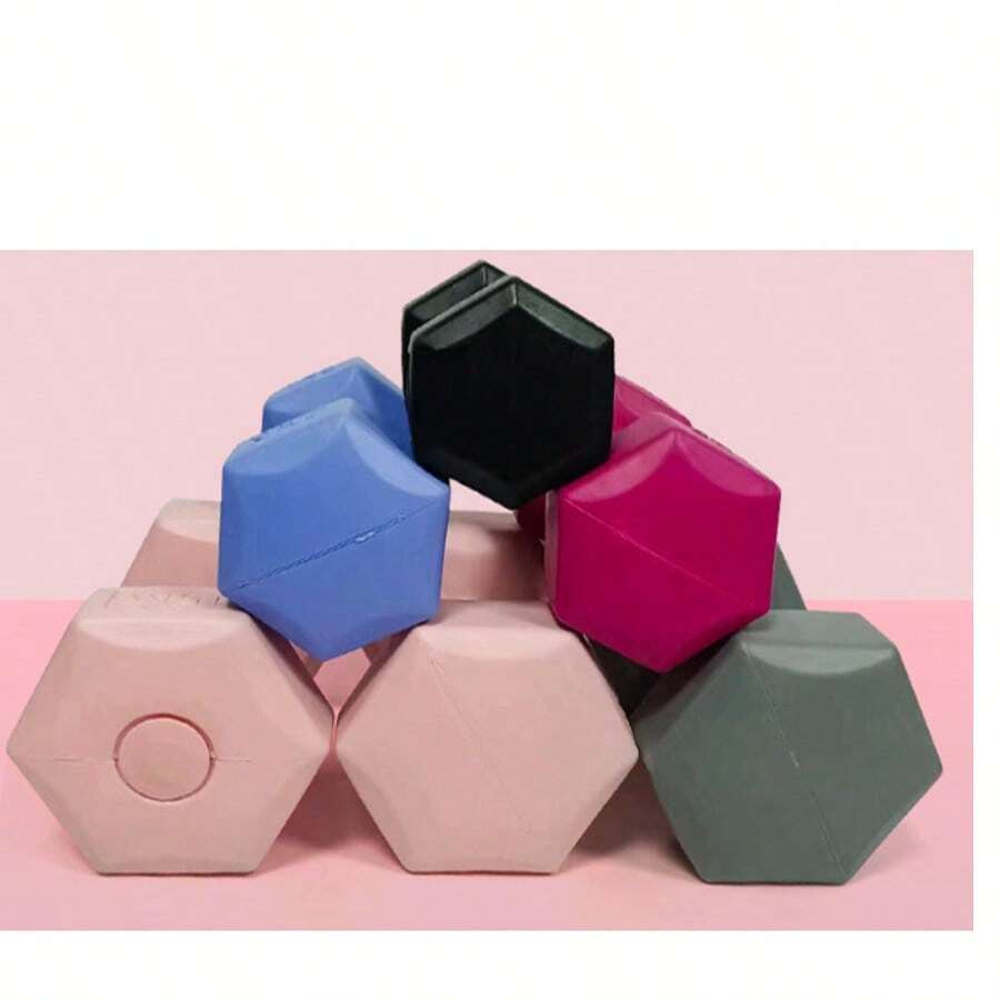 1pc(S) Multi-Color Hexagonal Sand Dumbbells, Fitness Exercise Weight Loss Yoga Home Workout, Gym - Multicolor - View 1