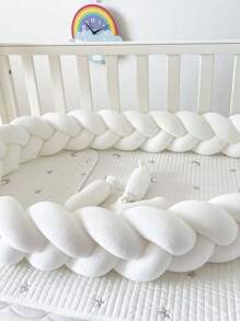 1pc Baby Bed Surround Hand Woven Strip Knotting Four Strand Fried Dough Twists Braid Anti-Collision Soft Bag Baby Bed Surround