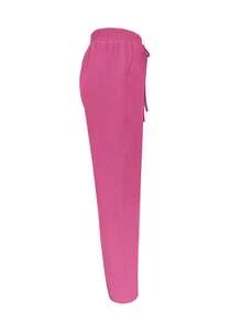 Women's Solid Color Elegant Comfortable Elastic Waist Drawstring Pocket Beach Holiday Work Casual Straight Pants, Spring/Summer/Autumn - Hot Pink - View 7