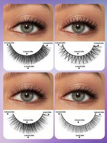 40 Pairs Mixed Pack Natural Crossover False Eyelashes Handmade Lengthened Thick Curly Eyelashes Artificial Mink Eyelashes Makeup Tools Hot Sellers - 黑色 - 查看 5