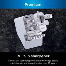 NeverDull Premium 12-Piece German Stainless Steel Knife System With Built-In Sharpener, White