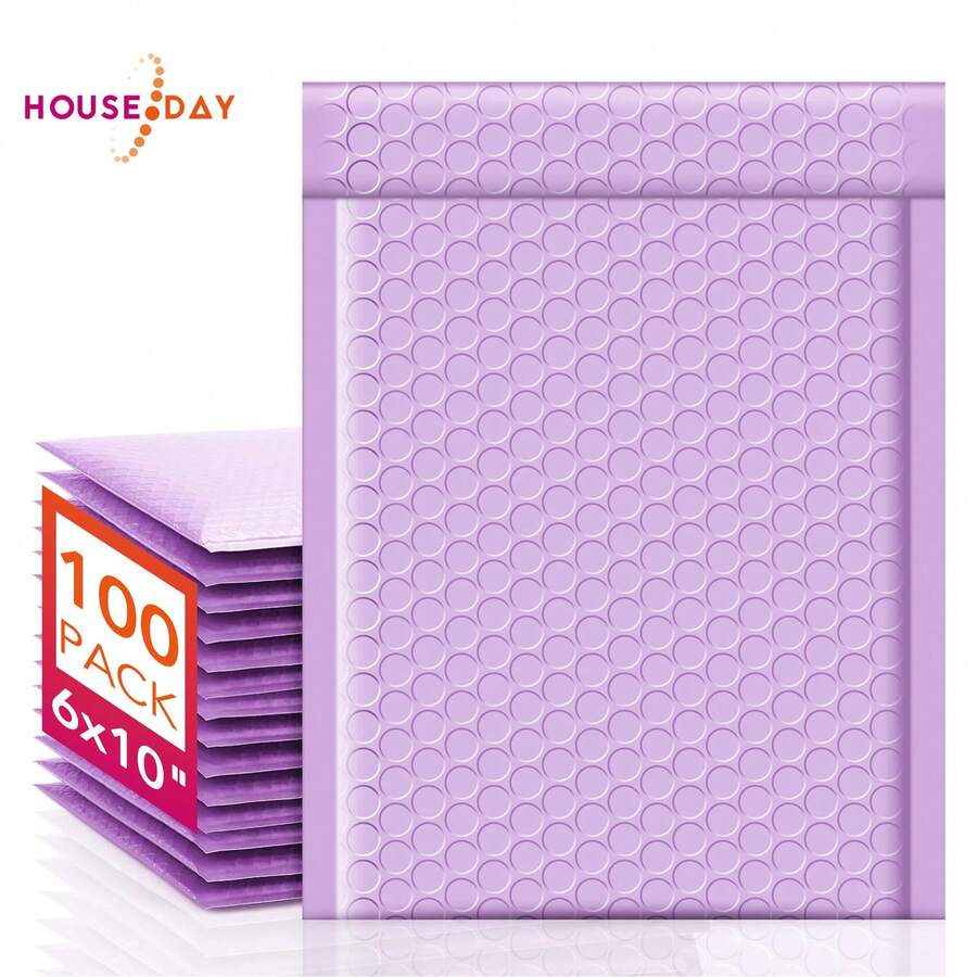 Bubble Mailers 6x10 Inch 100 Pack Lavender Purple Padded Envelopes Usable Size 6x9" Self Seal Bubble Envelopes Opaque Padded Mailers For Mailing Jewelry Makeup Small Business #0 - 香芋紫色 - 查看 1
