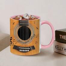 1 件，330ml/11oz 内部颜色黑色陶瓷独特吉他贝斯钢琴设计陶瓷咖啡杯适合音乐爱好者 - 2025 年新品，330ml/11oz 多功能陶瓷杯/咖啡杯/茶杯/牛奶杯/早餐杯/水杯 回到学校 - 黃色 - 查看 3