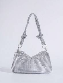 Rhinestone Decorated Handbag, Elegant Clutch Bag For Attending Balls, Parties And Events, Versatile For Holding Phone, Lipstick And Other Essentials