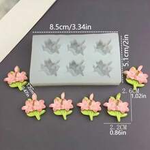 1pc Flower Silicone Mold A Variety Of Flowers Shape Silicone Mold DIY Flower Bunch Mold Soft Mold DIY Handmade Soap Mold Aromatherapy Candle Making Earring Making Plaster Polymer Clay Decorating Supplies Perfect For Home Wedding And Party Decorations Aromatherapy Candle Resin Wax Mold