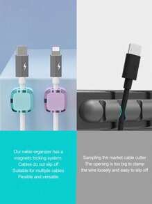 6pcs/3pcs/1pc(Trial Pack) Magnetic Cable Clips, Magnetic Desktop Cable Clips, Slot Cable Clips - Cable Organizer, Cable Management, Cable Clips For Cable Organizer, Desktop Cable Organizer Cable Clips, Charging Cable Clips, Bedside Cabinet Cable Organizer Cable Clips, USB Cable/Power Cord/Wire Self-Adhesive Cable Management, For Car And Desk, Home And Office