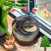 5Pcs Stainless Steel Round Dumpling Dumpling Skin Presser Tool Cookie Mold Toast Donut Baking Kit Dumpling Cutter